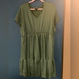 Green medium length dress